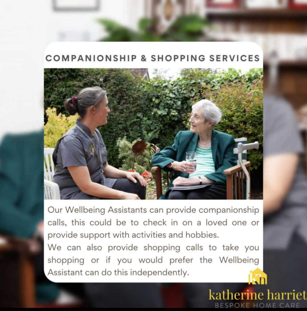 Here at Katherine Harriet we offer a wide range of services from companionship and shopping to live in Care. If you would like more information please give Becky, our Registered Manager a call on 01432 483 083, she will be happy to support and advise on the care services we offer and what would be best suited to you or your family member needs.
