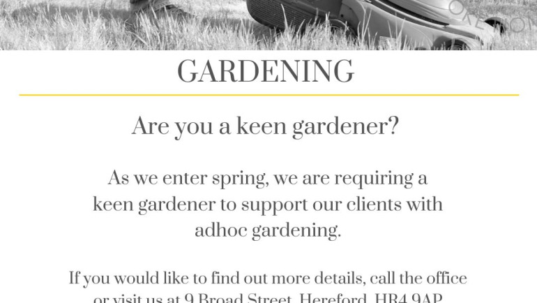 JOIN OUR TEAM – Gardener