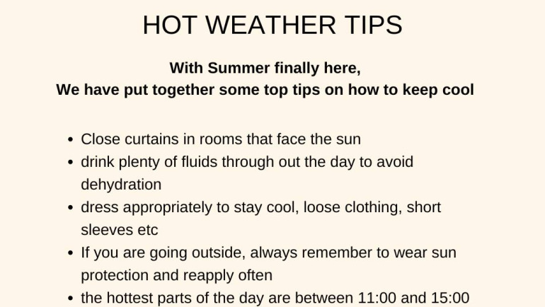 HOT WEATHER TIPS